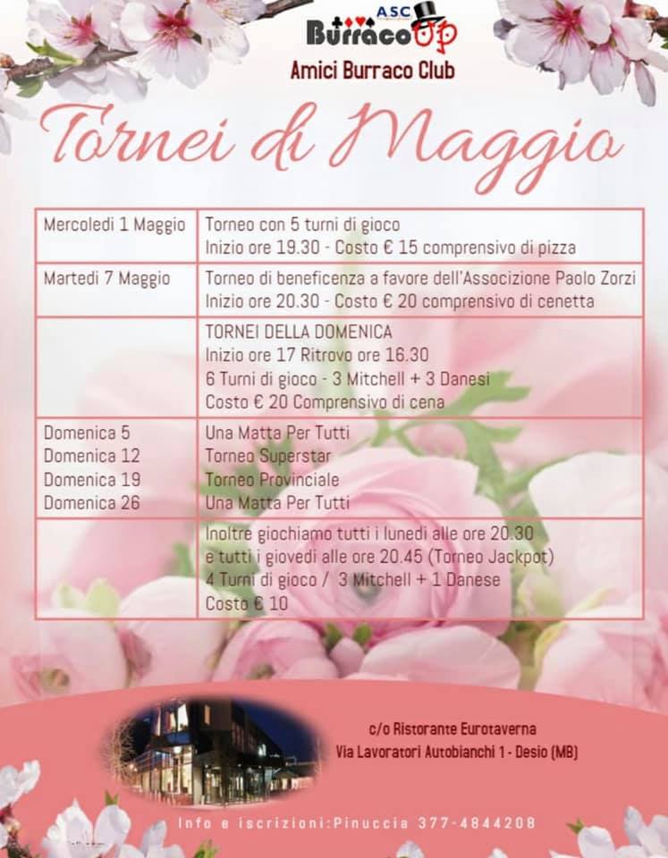 CALENDARIO MAGGIO