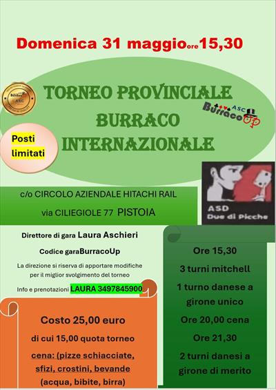 TORNEO PROVINCIALE DI BURRACO INTERNAZIONALE