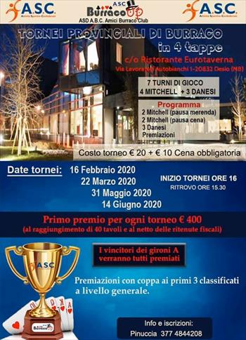 TORNEI PROVINCIALI IN 4 TAPPE